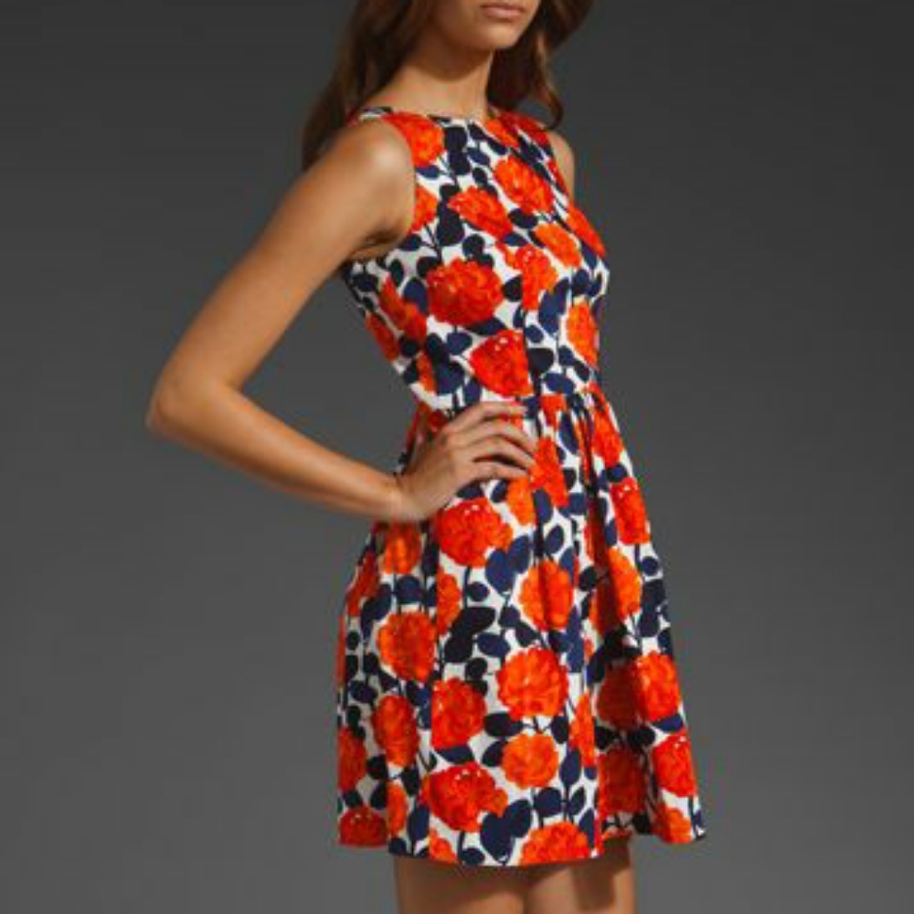 Shoshanna Poppy Print Fit and Flare Dress